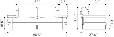 Zuo Jonkoping Sofa | Sofas | Modishstore-6
