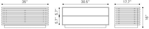 Zuo Linea Narrow TV Stand | TV Stands | Modishstore-2