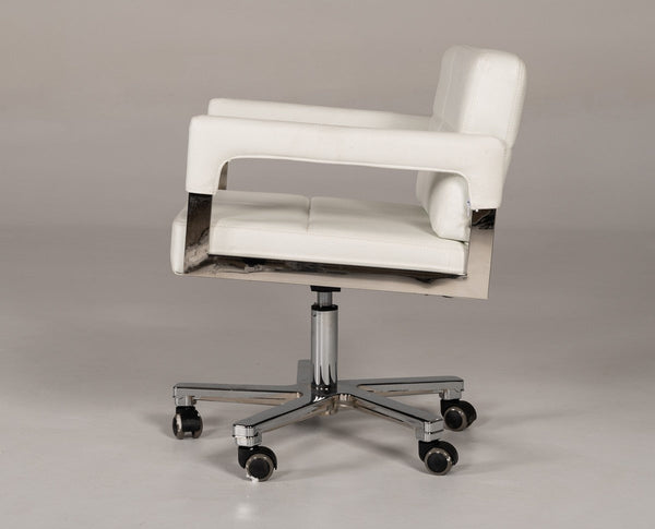 Vig Furniture Modrest Craig Modern White Bonded Leather Office Chair | Modishstore | Office Chairs-3
