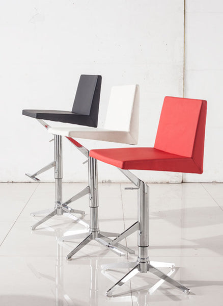 Vig Furniture Modrest Arrakis Modern White Leatherette Bar Stool | Modishstore | Bar Stools