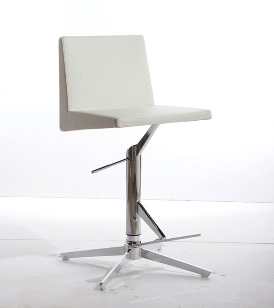 Vig Furniture Modrest Arrakis Modern White Leatherette Bar Stool | Modishstore | Bar Stools-2