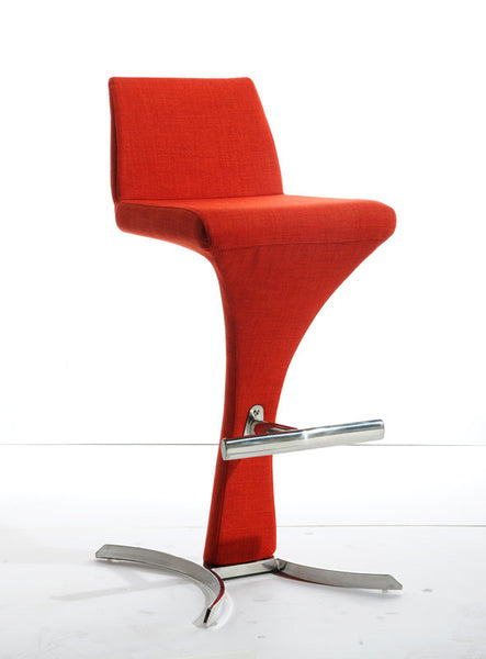 Vig Furniture Modrest Ascella Modern Orange Fabric Bar Stool | Modishstore | Bar Stools