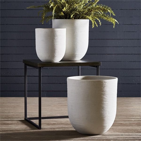 Fibrestone Malibu Cylinder Pots “ Set of 3 by Napa Home & Garden