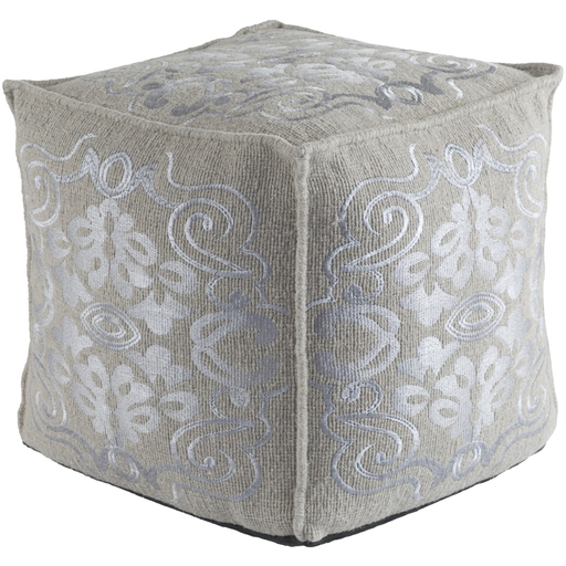 Surya Adeline Cube Pouf - Medallions and Damask - ADPF-1000 | Poufs | Modishstore