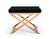 Vig Furniture Modrest Alexia Modern Black Velvet & Rosegold Stool | Modishstore | Stools & Benches