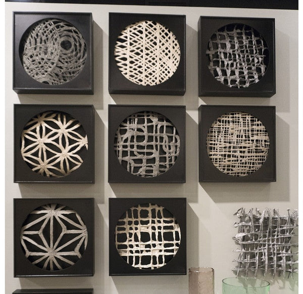 Shadow Box Weave Paper (Set of 2) by Gold Leaf Design Group | Wall Decor | Modishstore