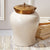 Tozai Home White Crackle Jar With Bronze Lid