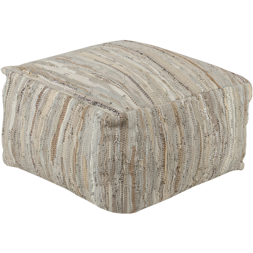 Surya Anthracite Cube Pouf - Textural - ATPF-001 | Poufs | Modishstore