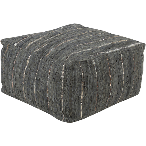 Surya Anthracite Cube Pouf - Textural - ATPF-001 | Poufs | Modishstore-3