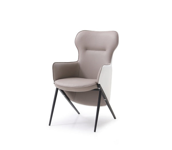 Vig Furniture Modrest Coreen Modern White & Brown Bonded Leather Accent Chair | Modishstore | Accent Chairs