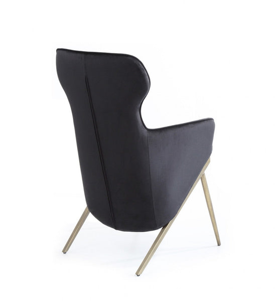 Vig Furniture Modrest Coreen Modern Black Velvet Accent Chair | Modishstore | Accent Chairs-3