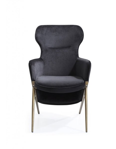 Vig Furniture Modrest Coreen Modern Black Velvet Accent Chair | Modishstore | Accent Chairs-2