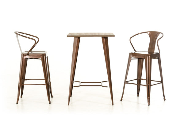Vig Furniture Modrest Benz Modern Copper & Wood Bar Table | Modishstore | Bar Table-2
