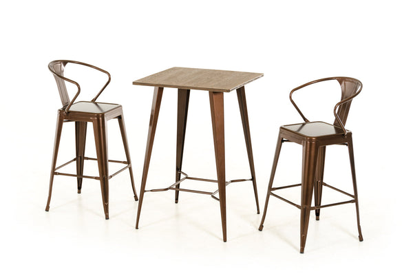 Vig Furniture Modrest Benz Modern Copper & Wood Bar Table | Modishstore | Bar Table