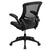 Desk Chair With Wheels | Swivel Chair With Mid-Back Black Mesh And Leathersoft Seat For Home Office And Desk By Flash Furniture | Office Chairs | Modishstore - 3