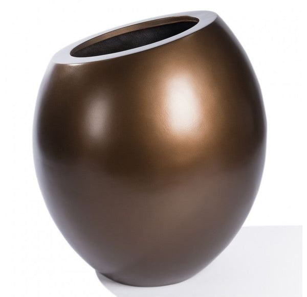 Fiberglass: Sherry Planter, Bronze by Gold Leaf Design Group | Outdoor Planters, Troughs & Cachepots | Modishstore