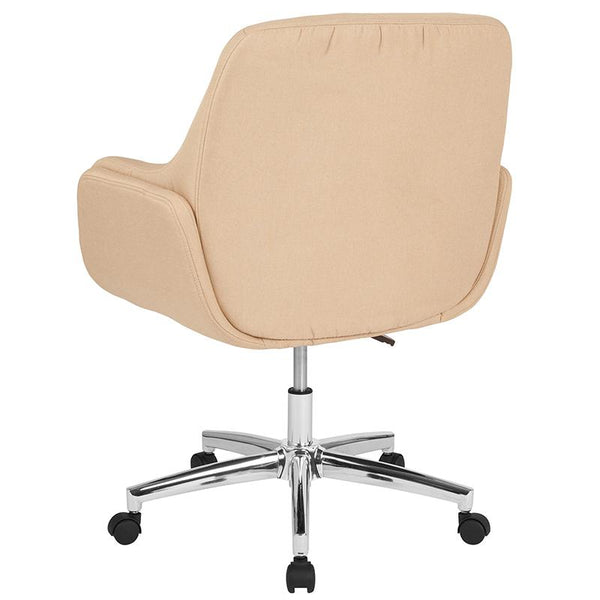 Rochelle Home And Office Upholstered Mid-Back Chair In Beige Fabric By Flash Furniture | Office Chairs | Modishstore - 3