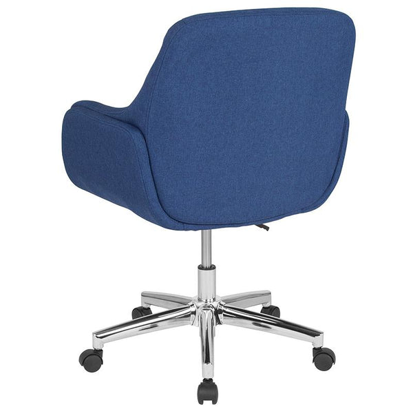 Rochelle Home And Office Upholstered Mid-Back Chair In Blue Fabric By Flash Furniture | Office Chairs | Modishstore - 3