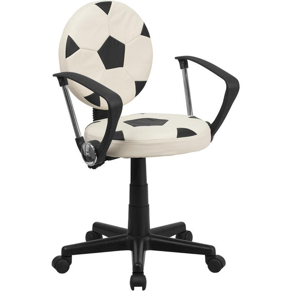 Soccer Swivel Task Office Chair With Arms By Flash Furniture | Office Chairs | Modishstore