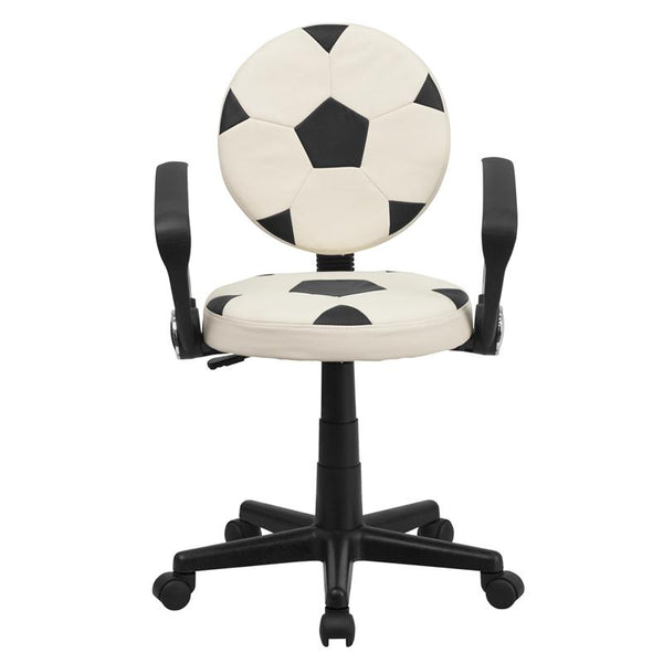 Soccer Swivel Task Office Chair With Arms By Flash Furniture | Office Chairs | Modishstore - 4