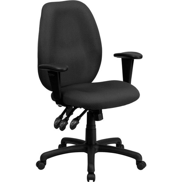 Gray Fabric Ergonomic Executive Swivel Office Chair With Adjustable Arms By Flash Furniture | Office Chairs | Modishstore