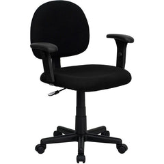 Mid-Back Black Fabric Swivel Task Office Chair With Adjustable Arms By Flash Furniture
