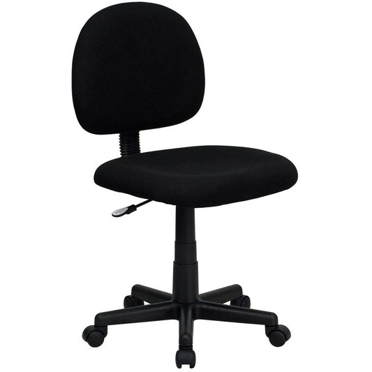 Mid-Back Black Fabric Swivel Task Office Chair By Flash Furniture | Office Chairs | Modishstore