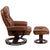 Contemporary Multi-Position Recliner And Curved Ottoman With Swivel Mahogany Wood Base In Brown Vintage Leathersoft By Flash Furniture | Chairs & Recliners | Modishstore - 3