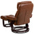Contemporary Multi-Position Recliner And Curved Ottoman With Swivel Mahogany Wood Base In Brown Vintage Leathersoft By Flash Furniture | Chairs & Recliners | Modishstore - 4