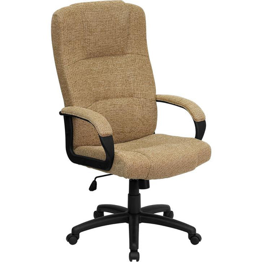 High Back Beige Fabric Executive Swivel Office Chair With Arms By Flash Furniture | Office Chairs | Modishstore