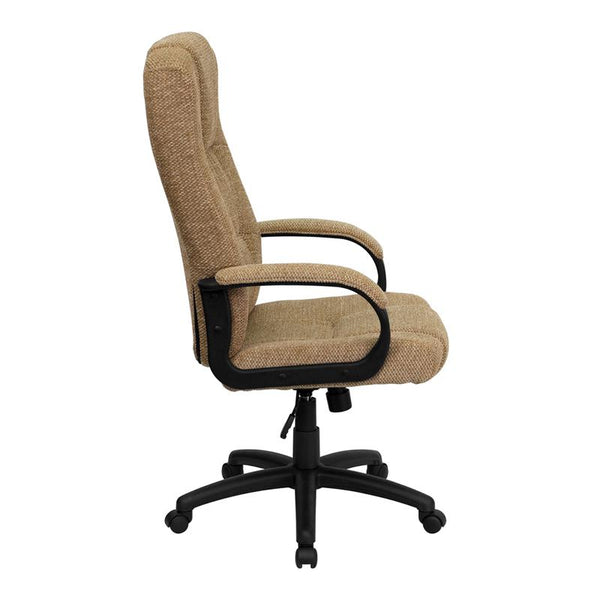 High Back Beige Fabric Executive Swivel Office Chair With Arms By Flash Furniture | Office Chairs | Modishstore - 2