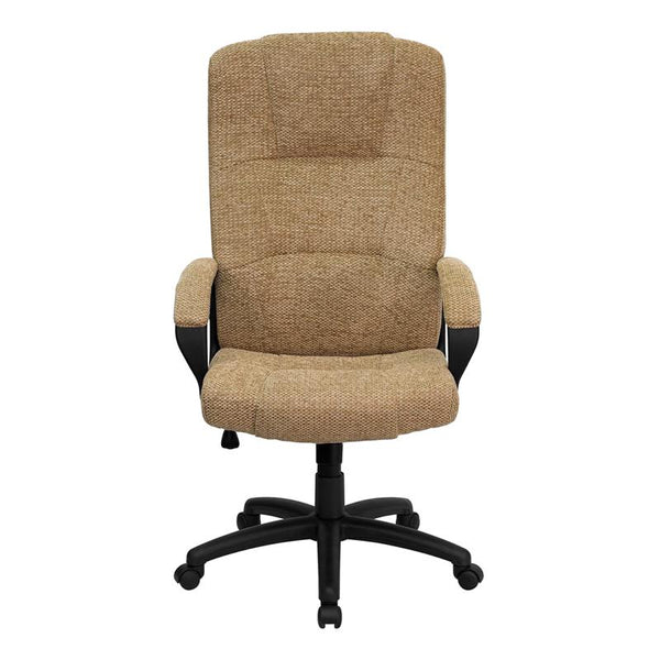 High Back Beige Fabric Executive Swivel Office Chair With Arms By Flash Furniture | Office Chairs | Modishstore - 4