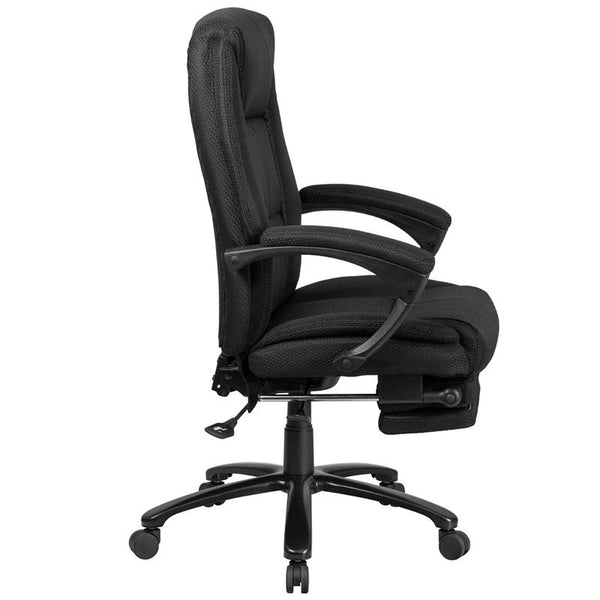 High Back Black Fabric Executive Reclining Ergonomic Swivel Office Chair With Comfort Coil Seat Springs And Arms By Flash Furniture | Office Chairs | Modishstore - 2