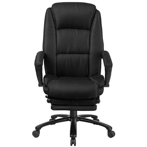 High Back Black Fabric Executive Reclining Ergonomic Swivel Office Chair With Comfort Coil Seat Springs And Arms By Flash Furniture | Office Chairs | Modishstore - 4