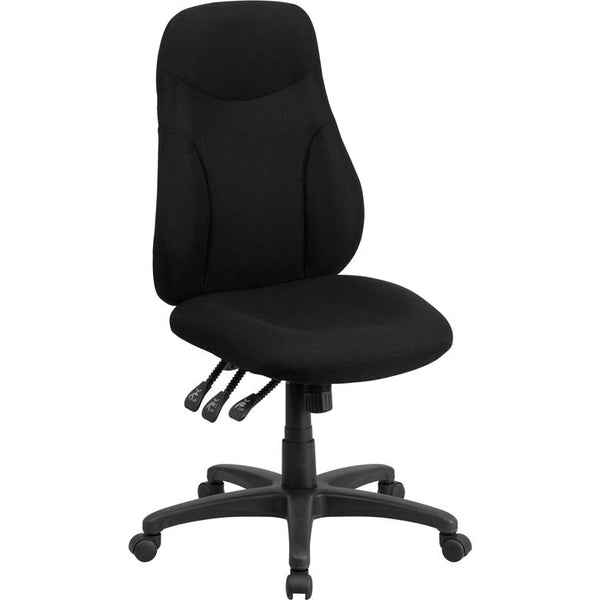 High Back Black Fabric Multifunction Swivel Ergonomic Task Office Chair By Flash Furniture | Office Chairs | Modishstore