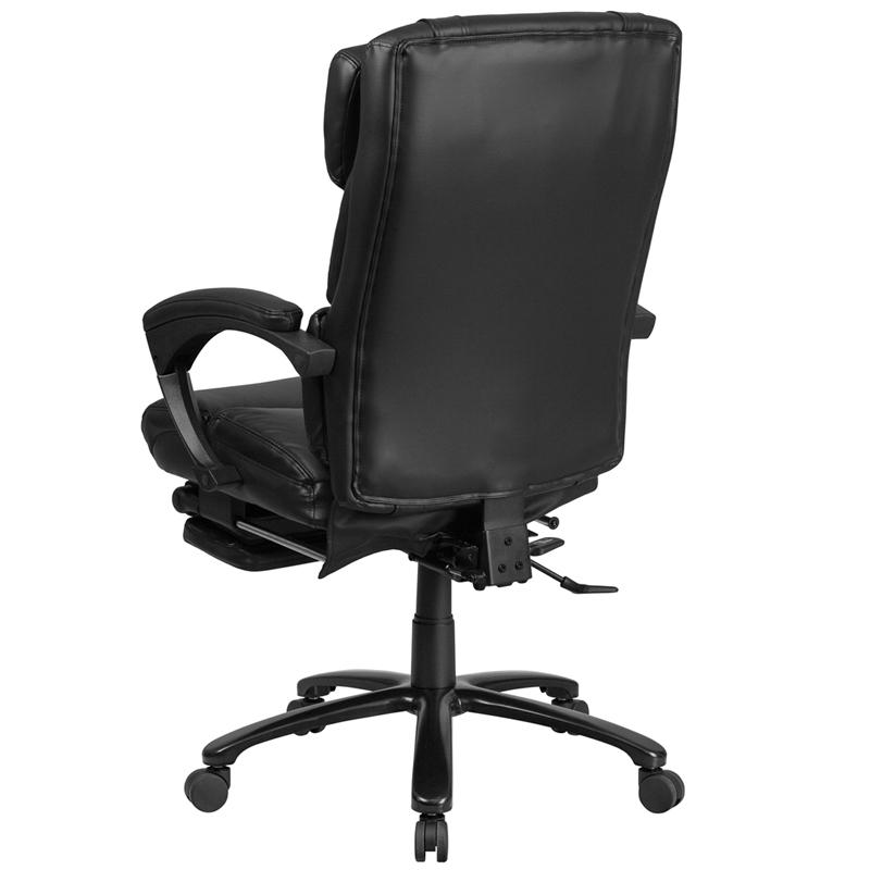 High Back Black Leathersoft Executive Reclining Ergonomic Office Chair With Adjustable Headrest, Coil Seat Springs And Arms By Flash Furniture | Office Chairs | Modishstore - 3