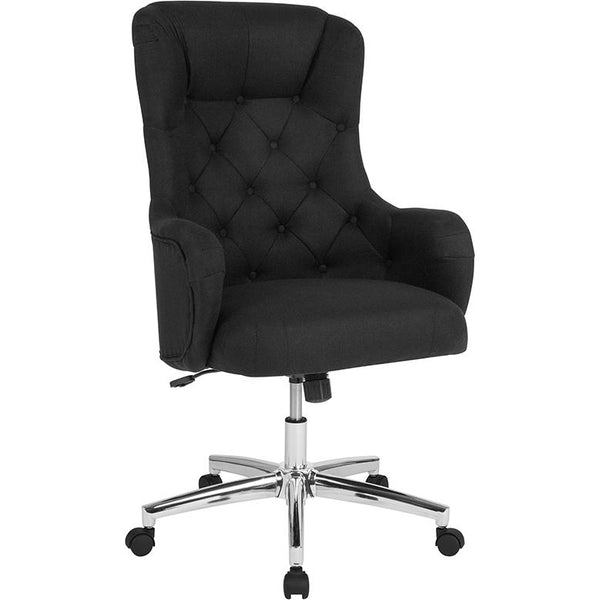 Chambord Home And Office Upholstered High Back Chair In Black Fabric By Flash Furniture | Office Chairs | Modishstore