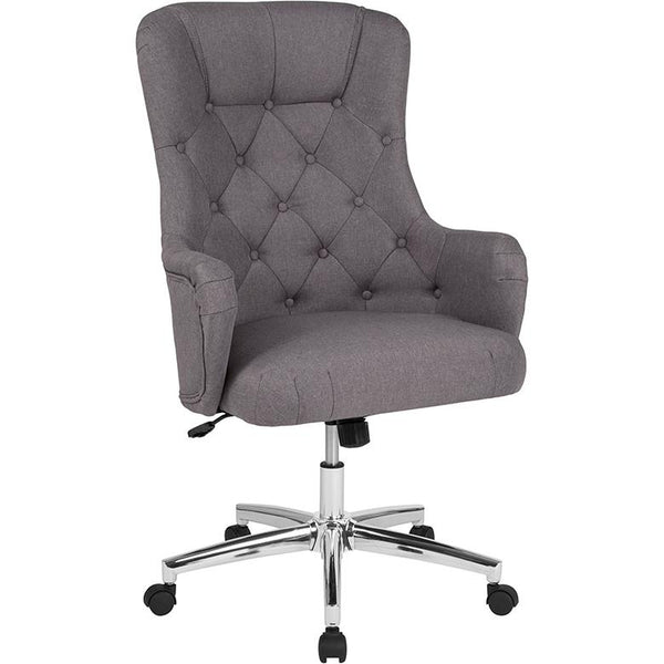Chambord Home And Office Upholstered High Back Chair In Light Gray Fabric By Flash Furniture | Office Chairs | Modishstore