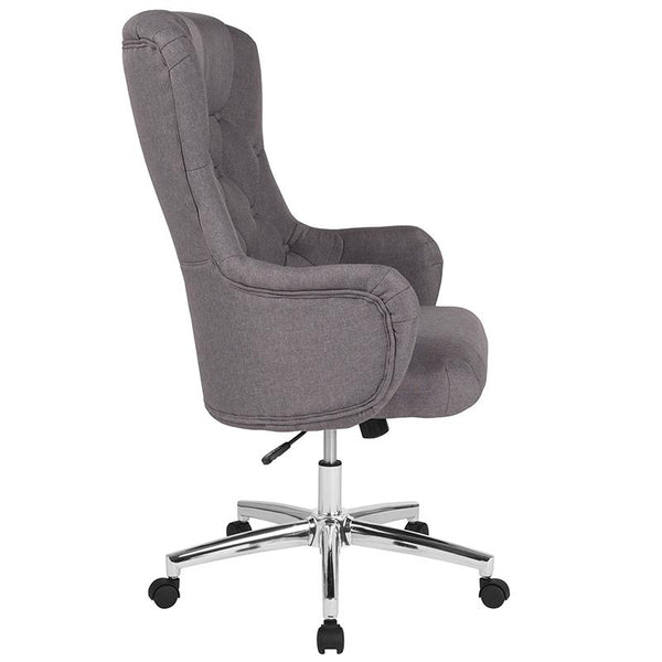 Chambord Home And Office Upholstered High Back Chair In Light Gray Fabric By Flash Furniture | Office Chairs | Modishstore - 2