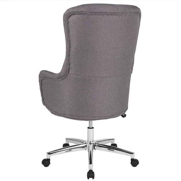 Chambord Home And Office Upholstered High Back Chair In Light Gray Fabric By Flash Furniture | Office Chairs | Modishstore - 3