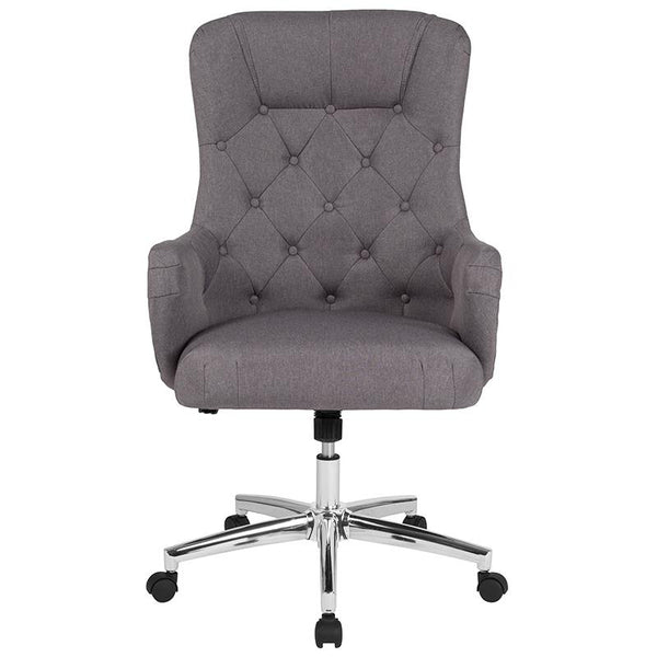Chambord Home And Office Upholstered High Back Chair In Light Gray Fabric By Flash Furniture | Office Chairs | Modishstore - 4
