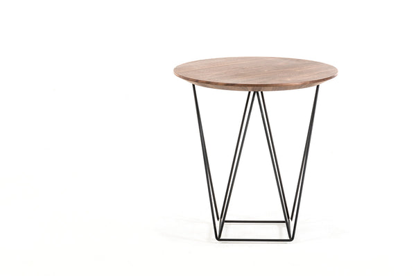 Vig Furniture Modrest Spoke Modern Walnut End Table | Modishstore | End Tables