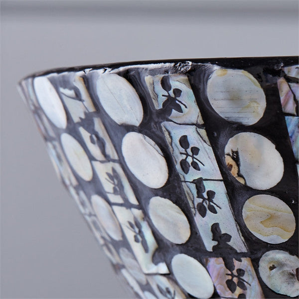 Tozai MOP Circles Lacquered Round Bowls - Set Of 3