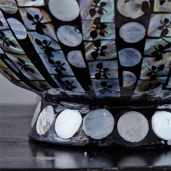 Tozai MOP Circles Lacquered Round Bowls - Set Of 3