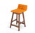 Vig Furniture Modrest Candice Modern Orange & Walnut Bar Stool (Set of 2) | Modishstore | Bar Stools-2