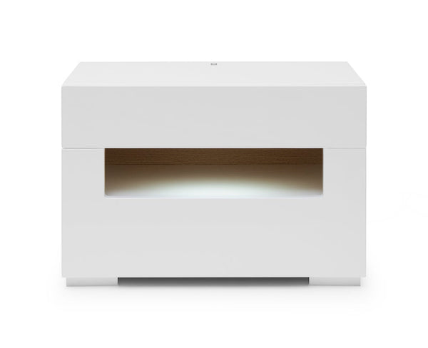 Vig Furniture Modrest Ceres - Modern LED White Lacquer Nightstand | Modishstore | Nightstands