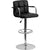 Contemporary Black Quilted Vinyl Adjustable Height Barstool With Arms And Chrome Base By Flash Furniture | Bar Stools | Modishstore