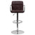 Contemporary Brown Quilted Vinyl Adjustable Height Barstool With Arms And Chrome Base By Flash Furniture | Bar Stools | Modishstore - 4