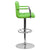 Contemporary Green Quilted Vinyl Adjustable Height Barstool With Arms And Chrome Base By Flash Furniture | Bar Stools | Modishstore - 2