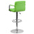 Contemporary Green Quilted Vinyl Adjustable Height Barstool With Arms And Chrome Base By Flash Furniture | Bar Stools | Modishstore - 3
